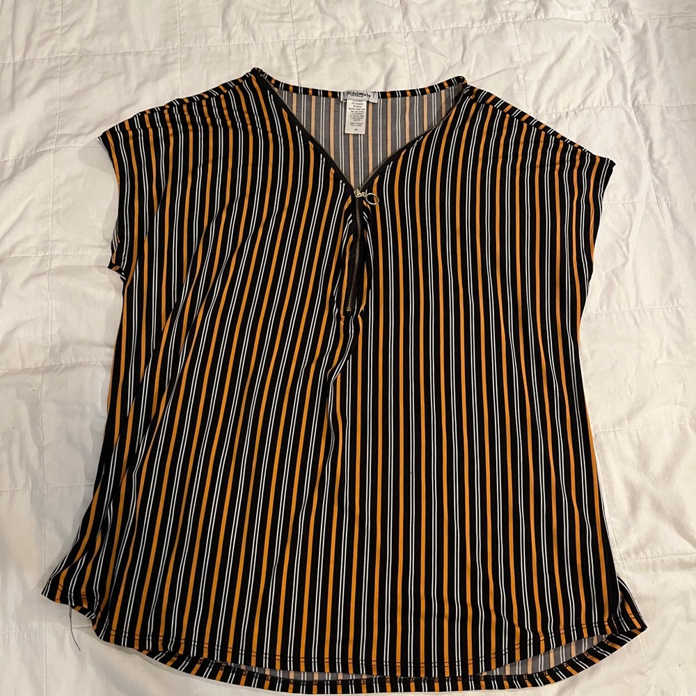Orange and black blouse